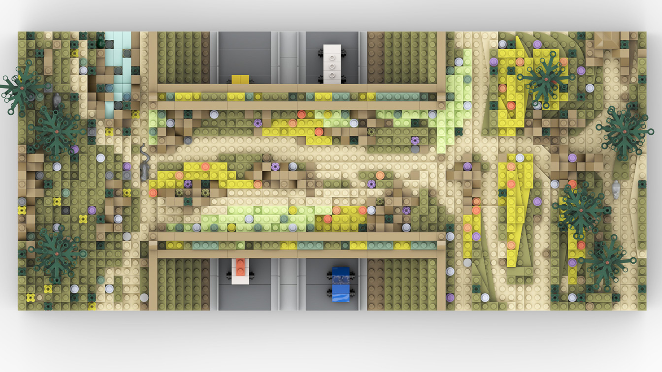 Wallis Annenberg Wildlife Crossing Lego complete